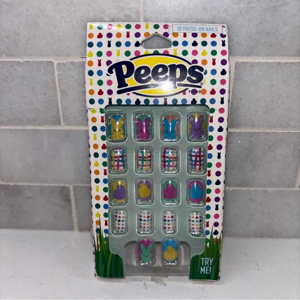 Peeps Colorful Press-On Nails – Kids Size - Perfect for Easter